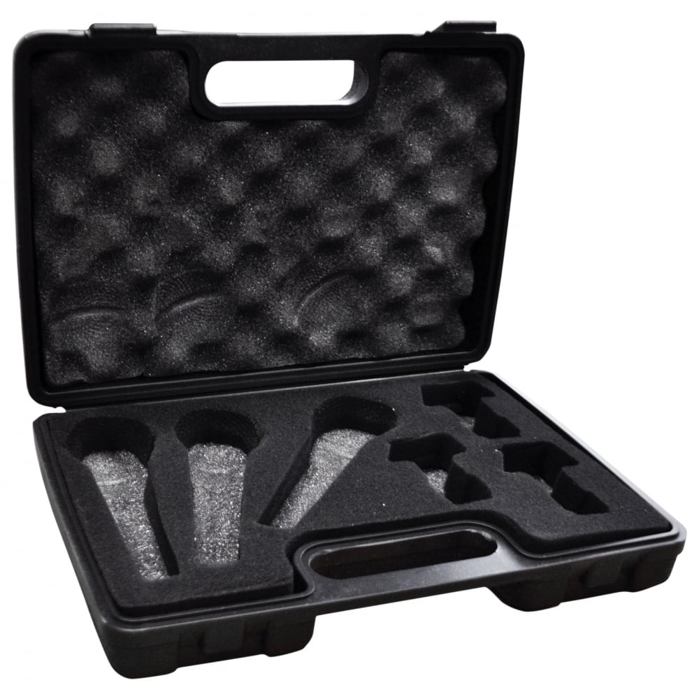 ABS Microphone Case for Three Mics and Holders Foam Filled