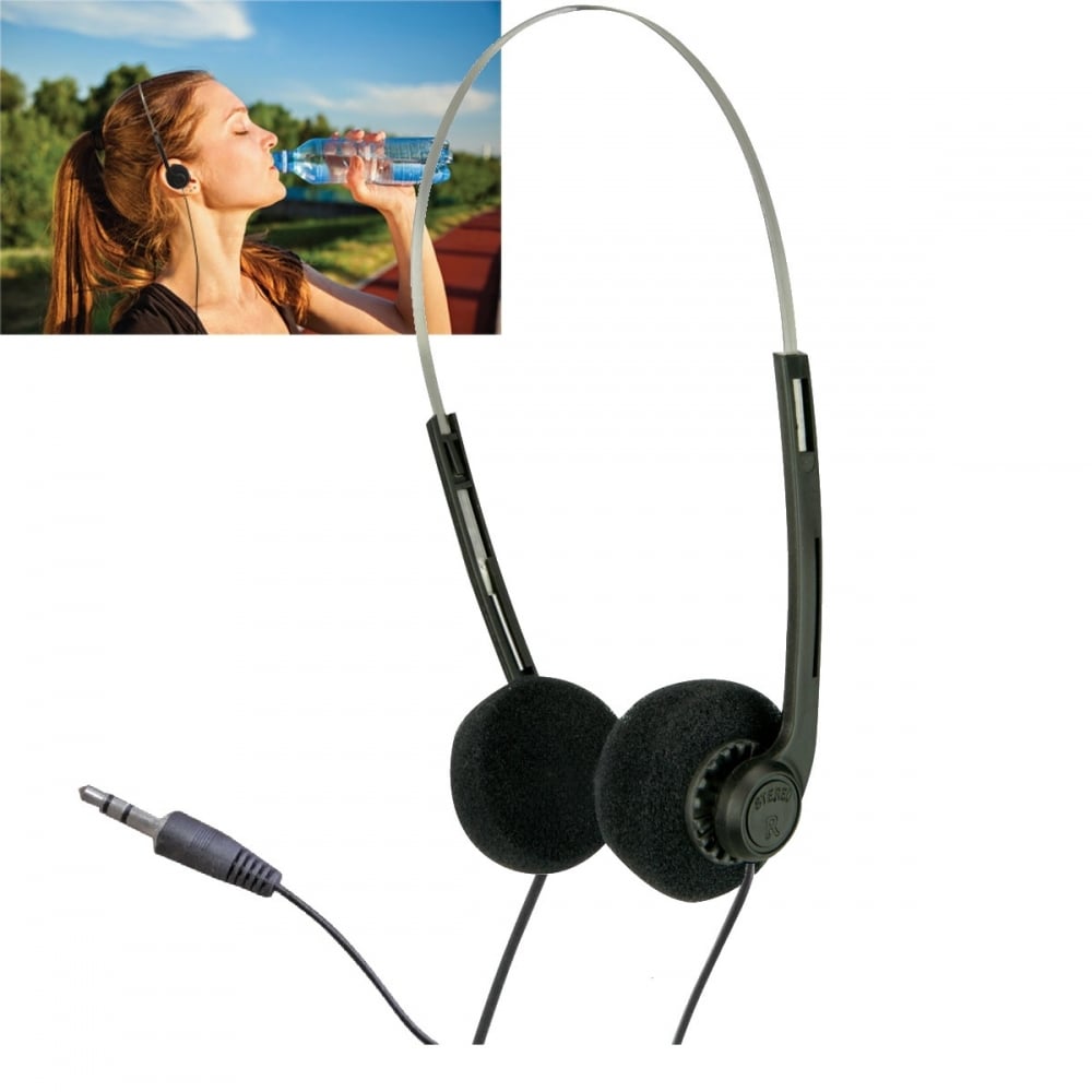 Lightweight Stereo black Pad Headphones for Schools Tour Companies Bulk