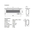 3Kw Entrance Over-Door Screen Air Curtain Heater