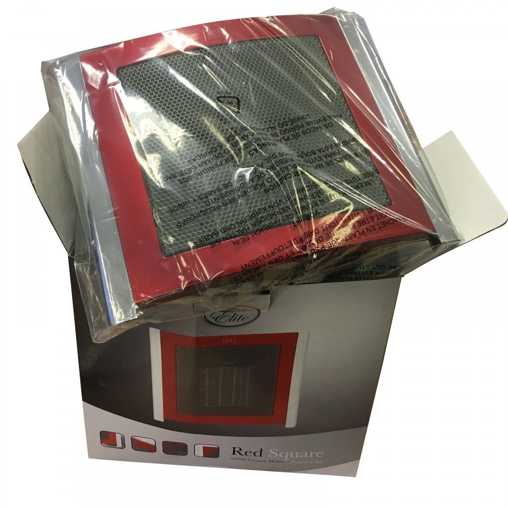 2kW Upright Red Square Ceramic Heater