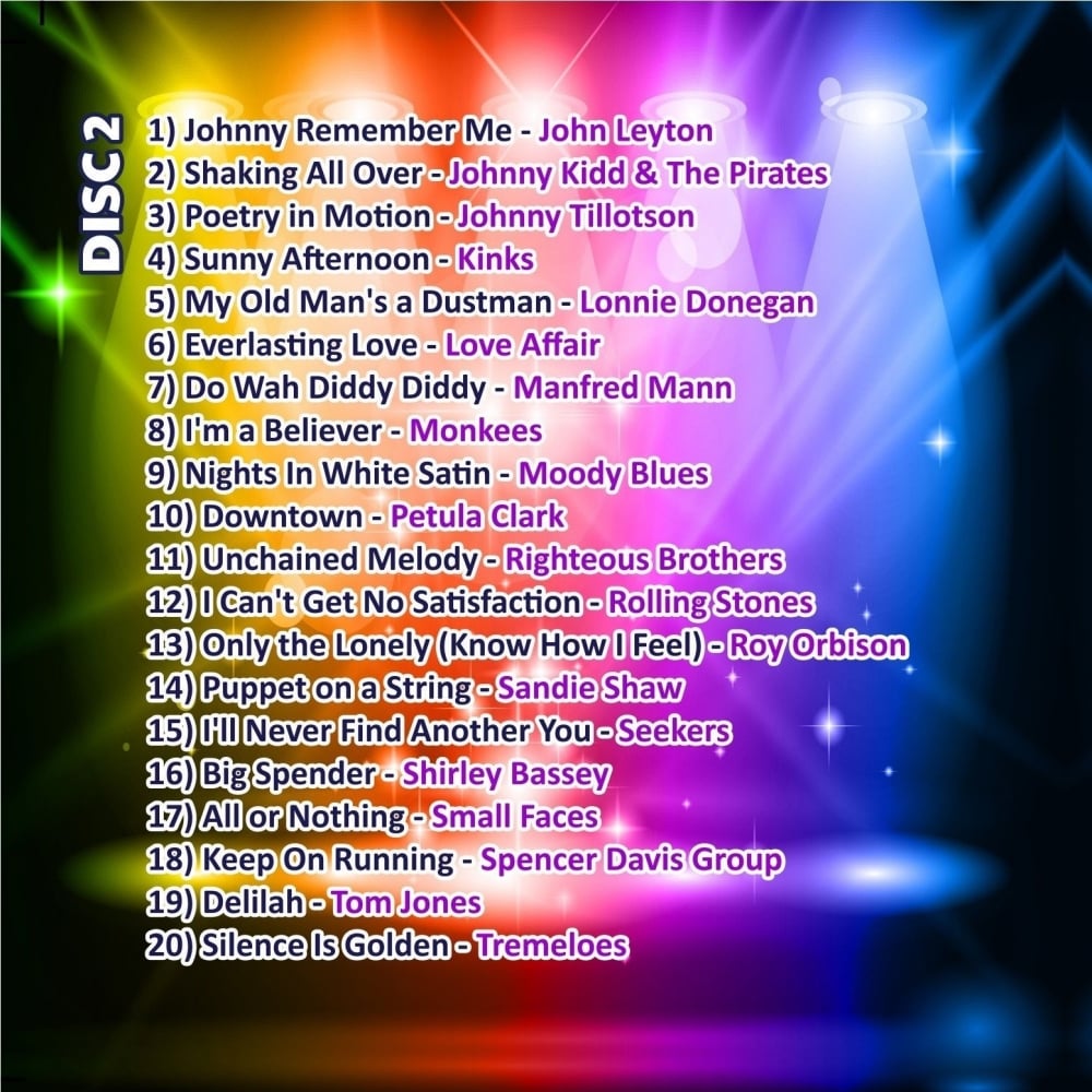 Karaoke CDG - The Big 60's Hits - Double Sixties CD+G Discs