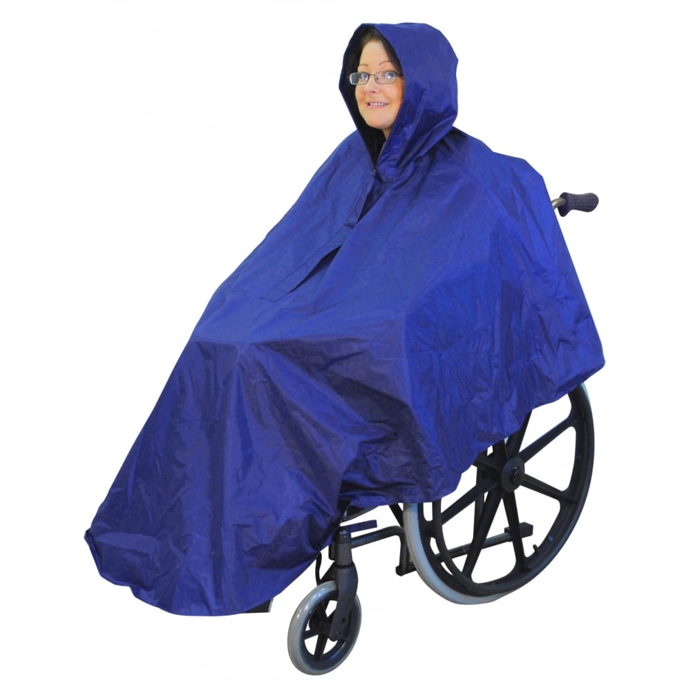 Wheelchair Rain Cover Warm Dry Poncho Waterproof Cape Hood Universal