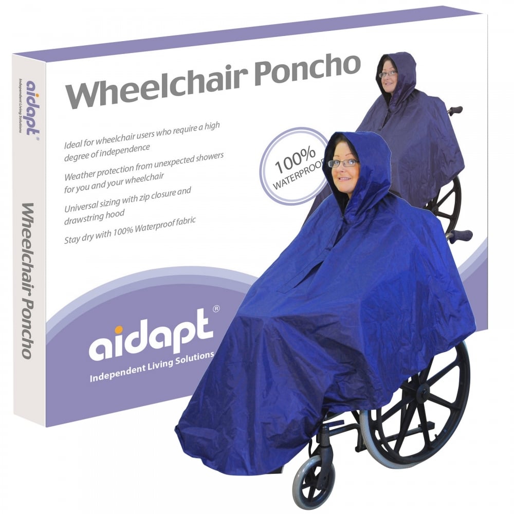 Wheelchair Rain Cover Warm Dry Poncho Waterproof Cape Hood Universal