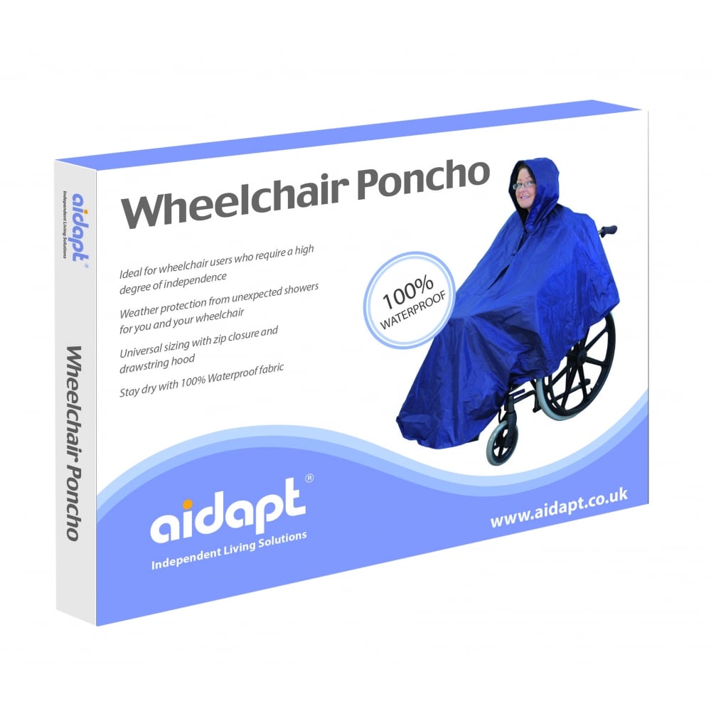 Wheelchair Rain Cover Warm Dry Poncho Waterproof Cape Hood Universal