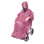 Wheelchair Rain Cover Warm Dry Poncho Waterproof Cape Hood Universal Pink
