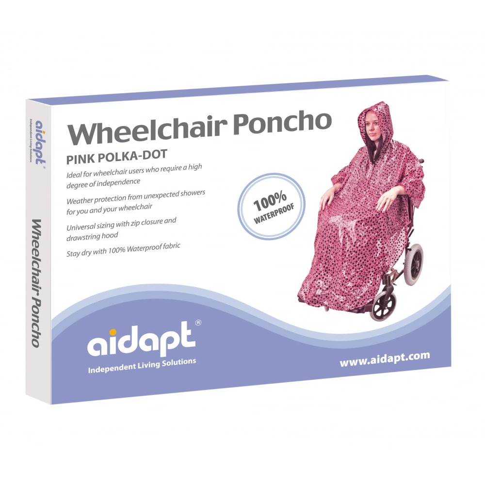 Wheelchair Rain Cover Warm Dry Poncho Waterproof Cape Hood Universal Pink