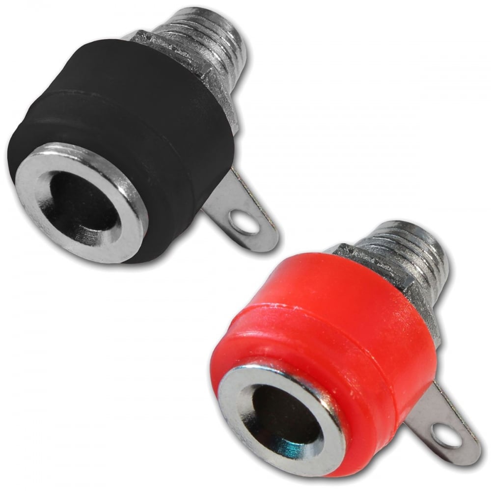 Banana Chassis Panel Socket 4mm Female Speaker Connector Red Black Pair