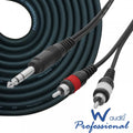 1.5m 6.35mm 1/4 Inch Jack Stereo to 2 x RCA Phono Cable OFC Audio Lead HQ