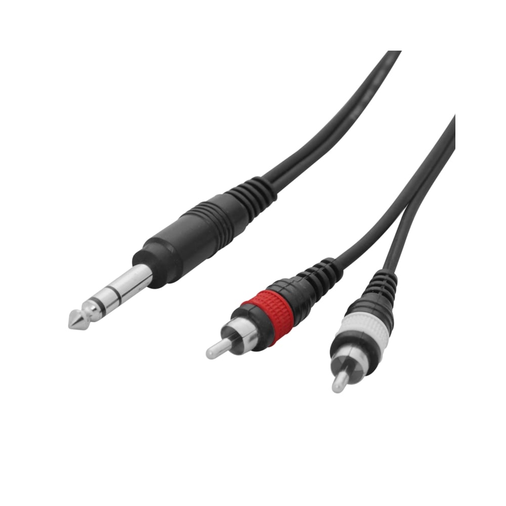 1.5m 6.35mm 1/4 Inch Jack Stereo to 2 x RCA Phono Cable OFC Audio Lead HQ