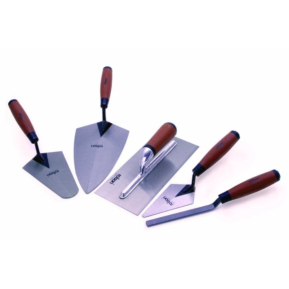 5 Piece Builder Tradesman Trowel Set - Brick Laying - Plastering 5pc