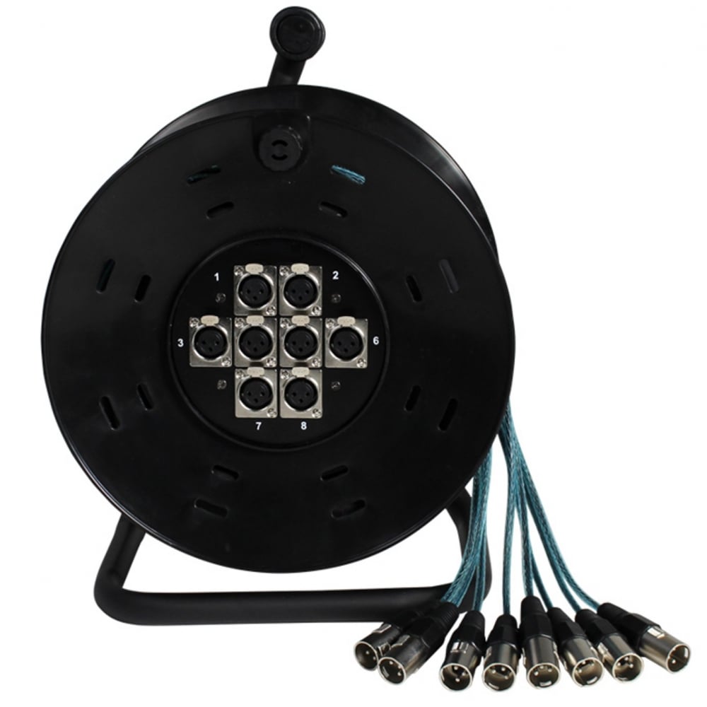 Stage Snake 8-Way Stagebox Box Drum XLR Multicore 25m