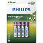 4 AAA 700mAh NiMH Rechargeable Batteries - Battery Pack of Four