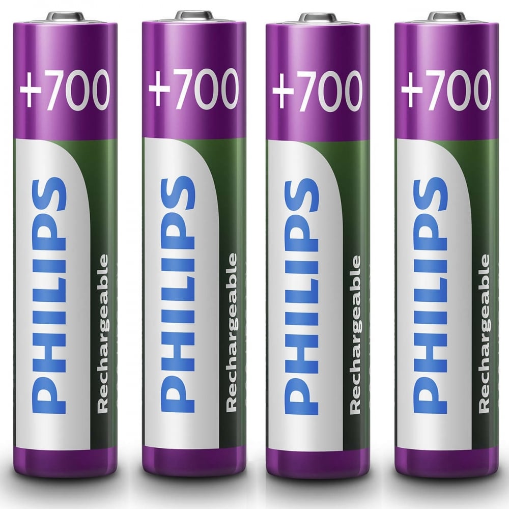4 AAA 700mAh NiMH Rechargeable Batteries - Battery Pack of Four