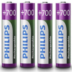 4 AAA 700mAh NiMH Rechargeable Batteries - Battery Pack of Four