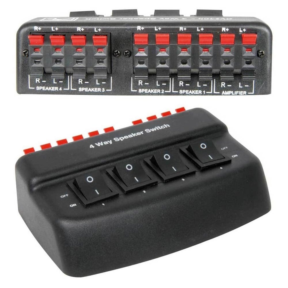 4 Way Speaker Switch Selector Box for AV Reciever / Stereo / Speakers
