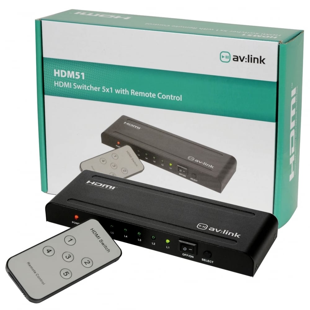 1080P 5 Way HDMI Switcher Hub Inc Remote - HDTV SKY Box PS3 Xbox