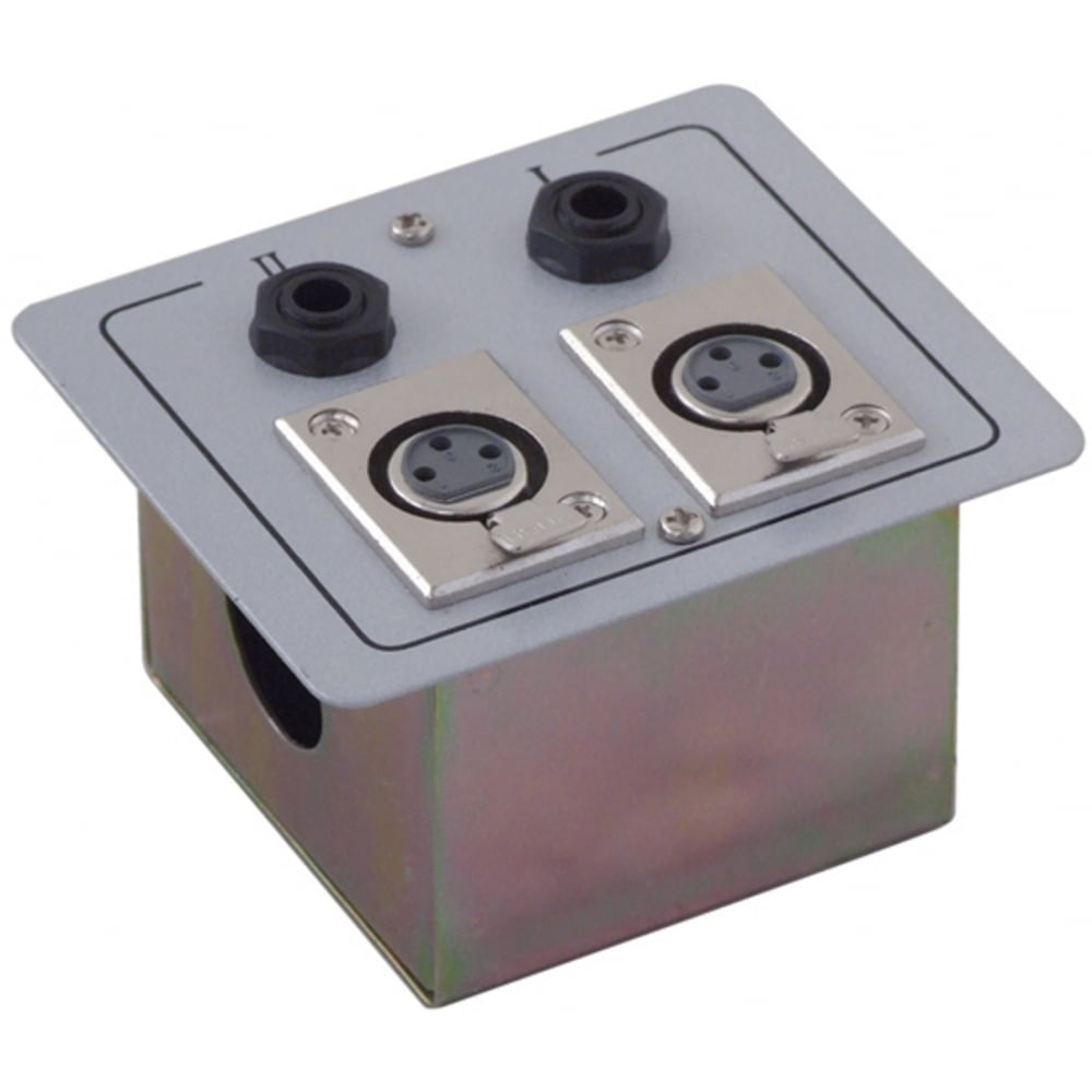 Metal AV Wall Plate with XLR Female Sockets & 6.35 mm Jack Sockets