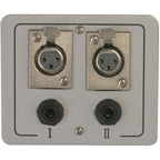 Metal AV Wall Plate with XLR Female Sockets & 6.35 mm Jack Sockets