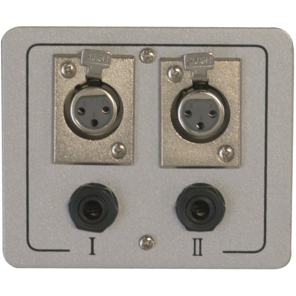 Metal AV Wall Plate with XLR Female Sockets & 6.35 mm Jack Sockets