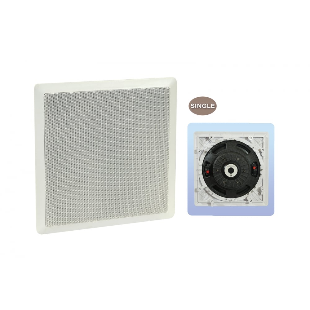 e-audio 10" Square In-Wall or Ceiling Subwoofer Speaker 8 Ohms 180W