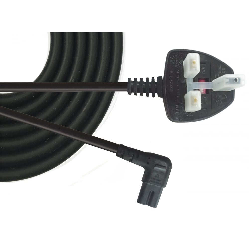 Power Cord UK Plug to Right Angle C7 Figure 8 Fig of 8 Lead Cable