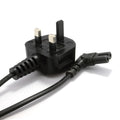 Power Cord UK Plug to Right Angle C7 Figure 8 Fig of 8 Lead Cable