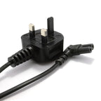 Power Cord UK Plug to Right Angle C7 Figure 8 Fig of 8 Lead Cable