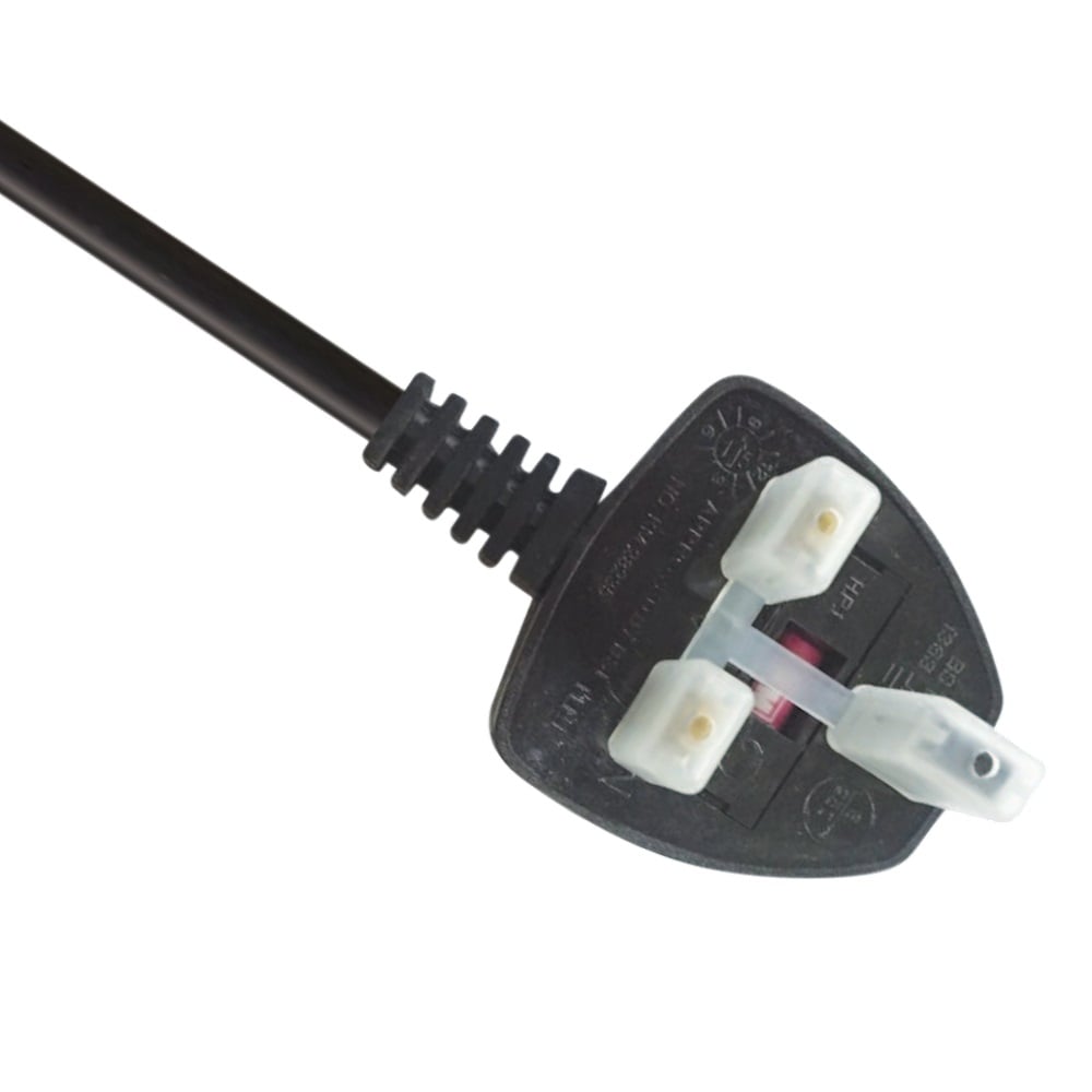 Power Cord UK Plug to Right Angle C7 Figure 8 Fig of 8 Lead Cable