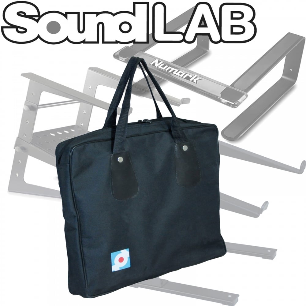 Black Canvas Table Top Laptop Stand Bag - Double Zip with Carry Handles