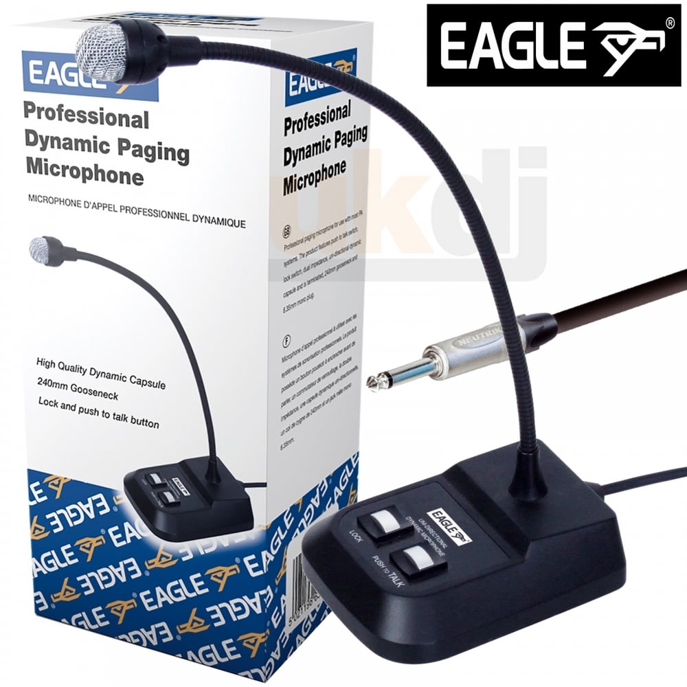 Professional Desktop Dynamic Gooseneck Paging Microphone Mic 6.35mm Jack