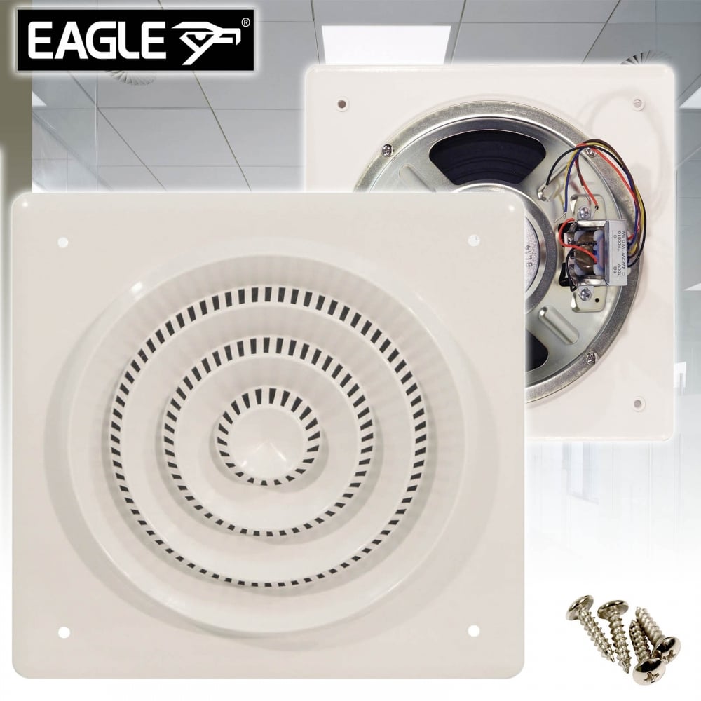 4W 100V Line Flush Fit Square Ceiling Speaker Retro Style