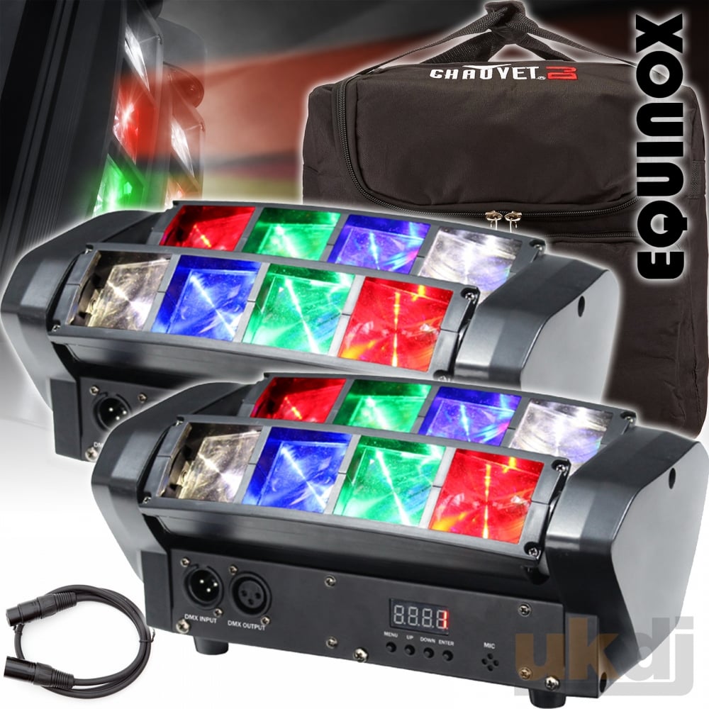 Onyx Compact 8 x 3w RGBW Sweeping Beam Lighting Effect Disco FX Package