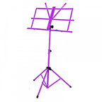Set of Three Metal Adjustable Sheet Music Stand Holder Folding Purple Red Yellow