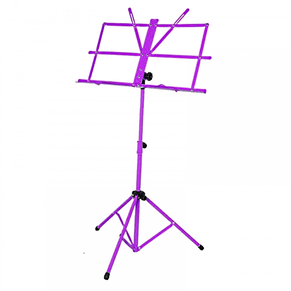 Purple Metal Adjustable Sheet Music Stand Holder Folding Foldable