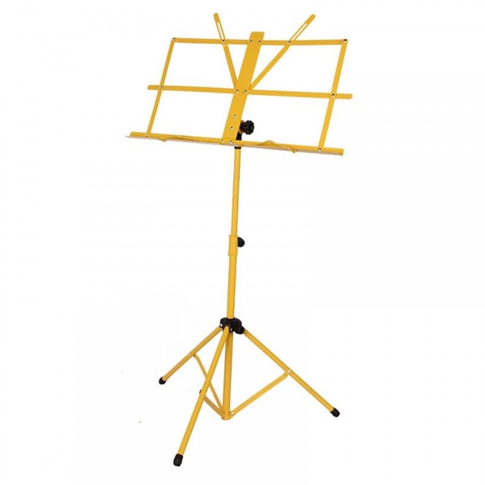 Set of Three Metal Adjustable Sheet Music Stand Holder Folding Purple Red Yellow