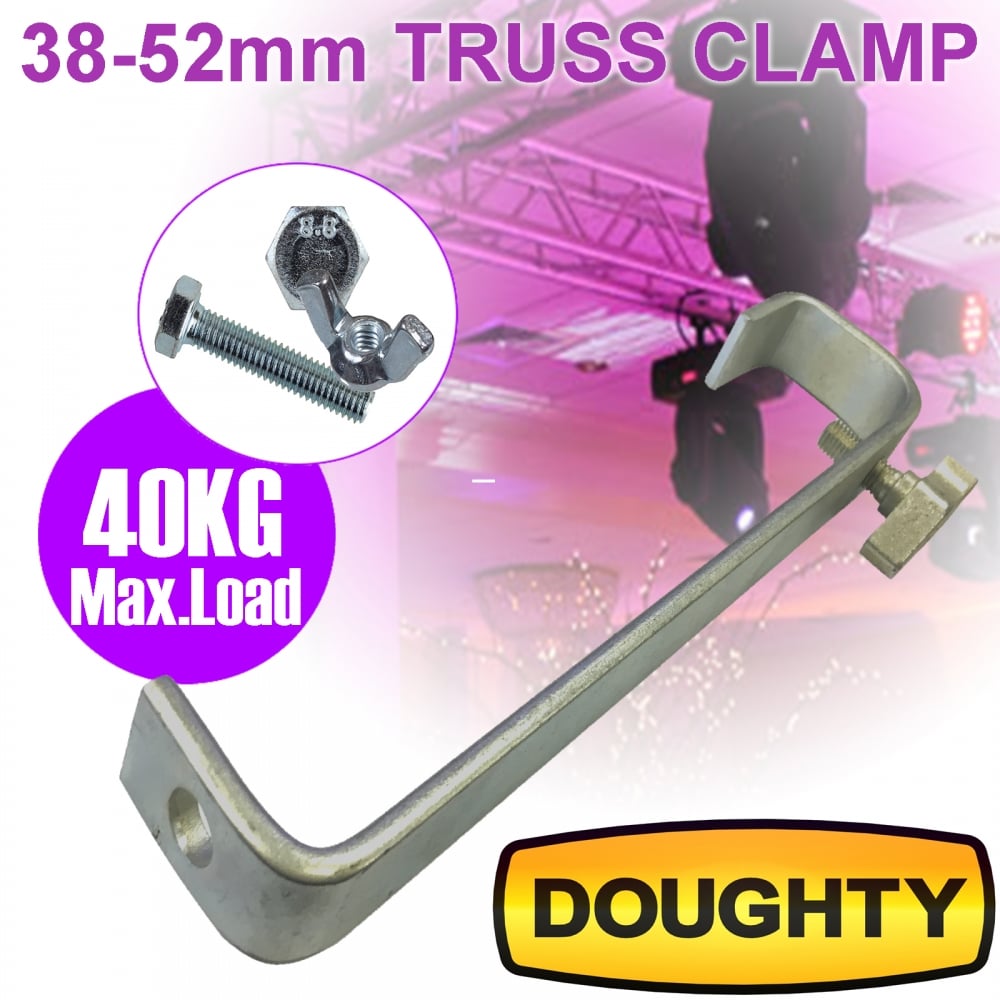 50mm Doughty Heavy Duty Truss Hook Clamp 40Kg Load C/W Bolts DJ Lighting