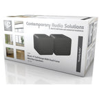 Pair Of Black Or White 4 Inch 80w ABS Bookshelf Cube Speakers