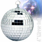 Silver Mirror Ball Decor Lighting 100mm 4"