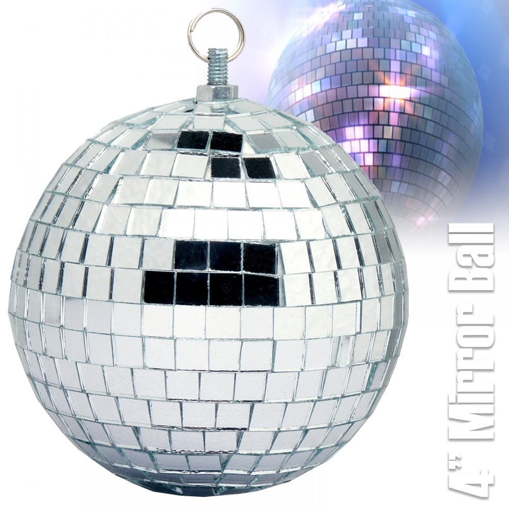 Silver Mirror Ball Decor Lighting 100mm 4"