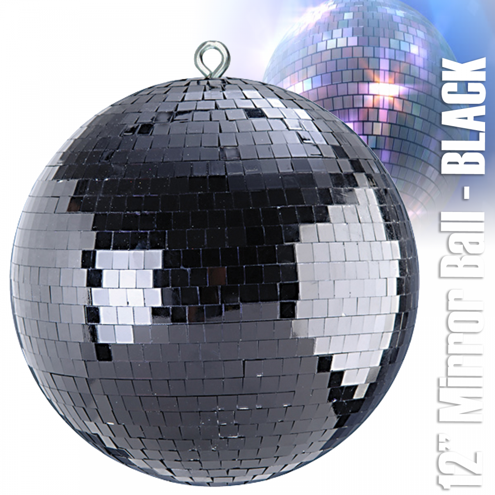 Lightweight Black Mirror Ball 12"