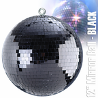 Lightweight Black Mirror Ball 12"