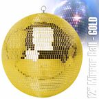 Gold Mirror Ball Decor Lighting 300mm 12"