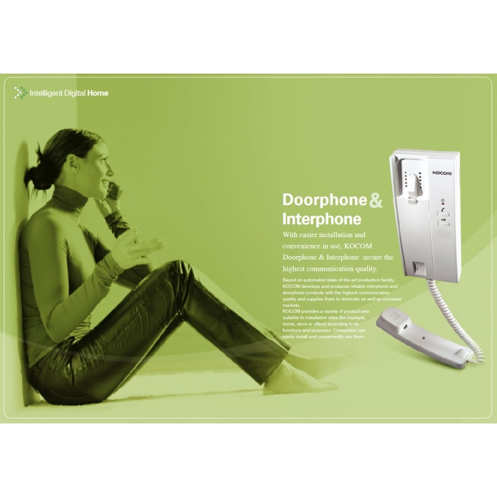 Kocom 2-Way Intercom Wall Mounted or Desk Top Wired 6 VDC