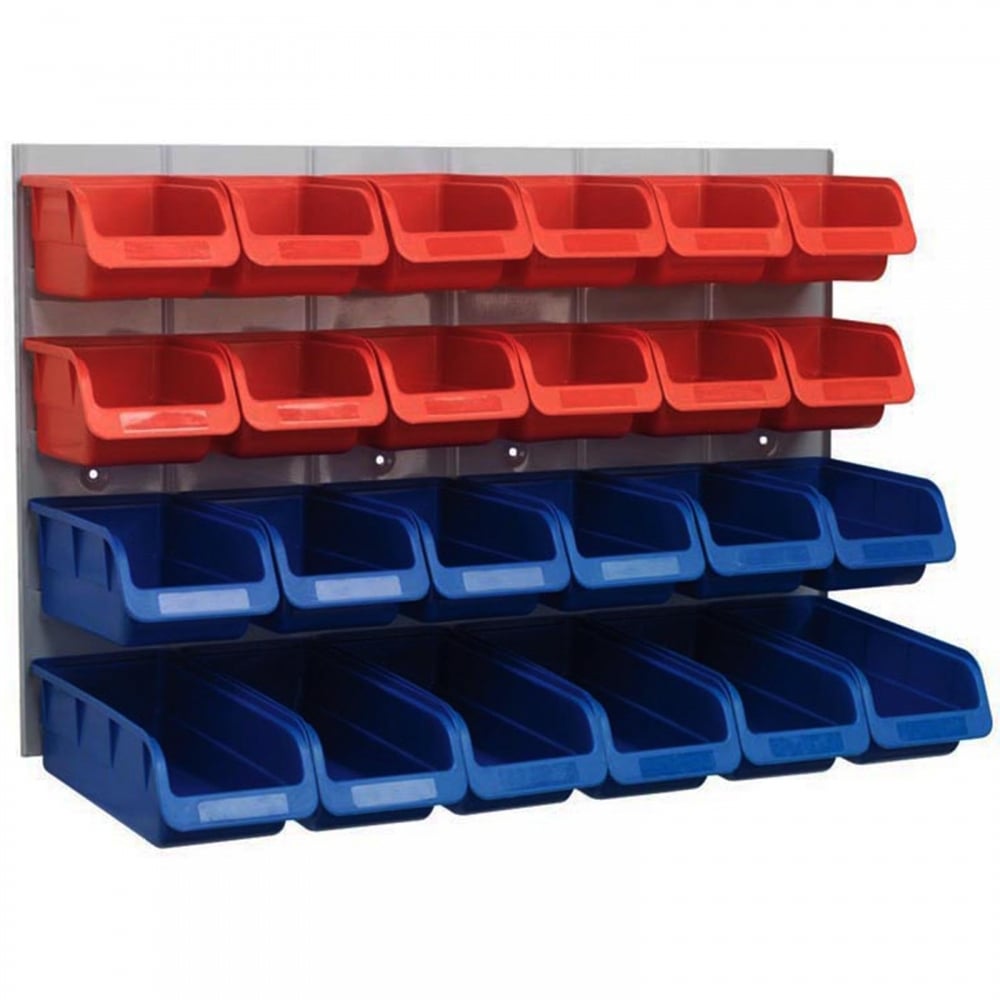 Heavy Duty Wall Mounted Louvre Panel Kit 24 Polymer Bin Tuff Parts Storage Bins