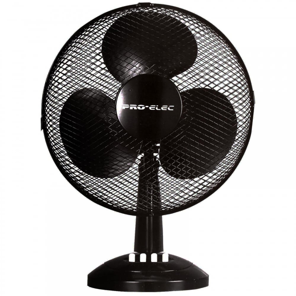 12" inch Black Oscillating Desk Fan 33W - Home Cooling Fans