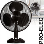 12" inch Black Oscillating Desk Fan 33W - Home Cooling Fans