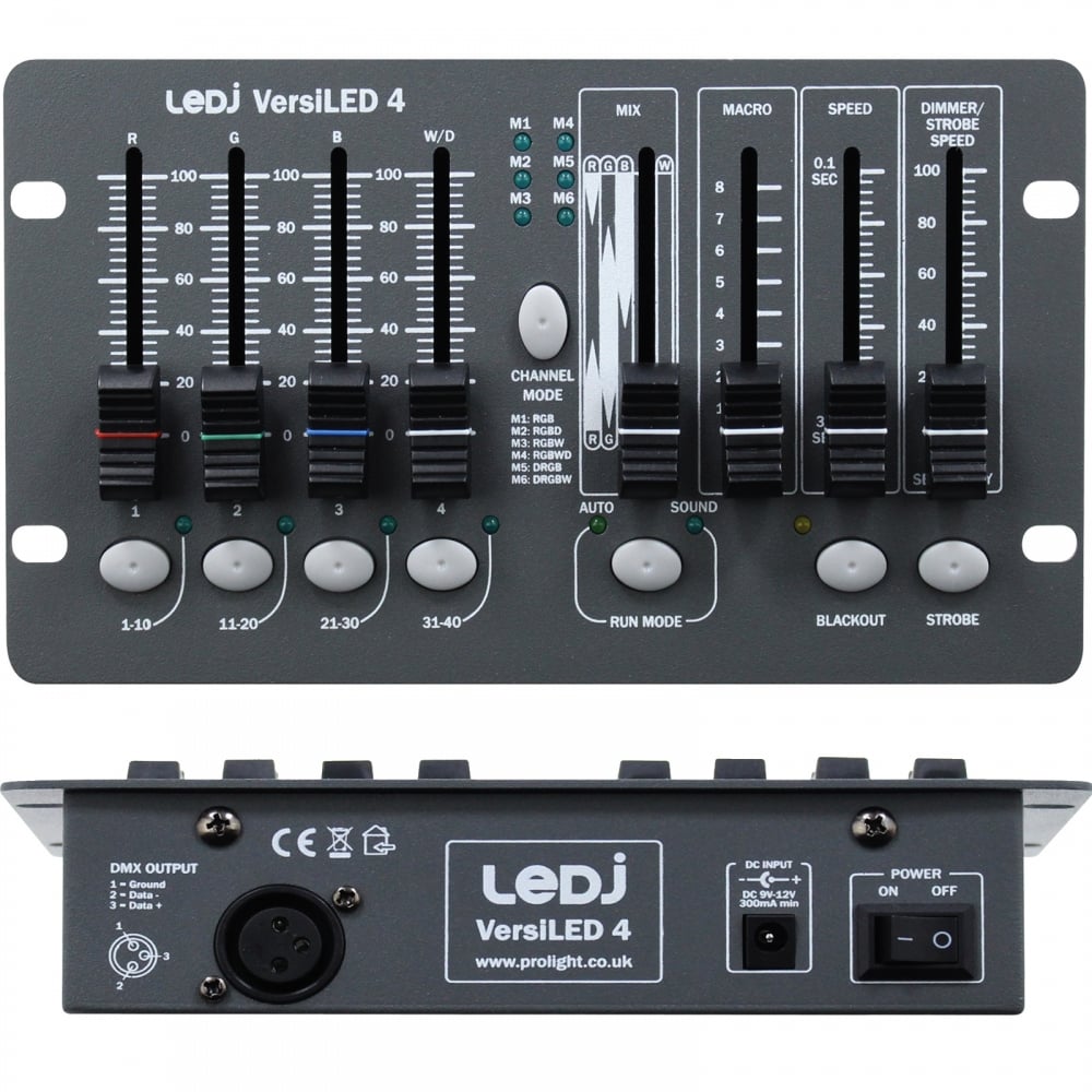 VersiLED 4 DMX Controller RGBW Lighting Products with Dimmer & Strobe Function