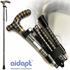 High Quality Folding & Extendable Patterned Walking Stick - Tarten Homme