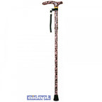 High Quality Folding & Extendable Patterned Walking Stick - Black Pink Femme