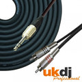 3m 6.35mm 1/4 Inch TRS Jack Stereo to 2 x RCA Phono Cable Audio Lead HQ